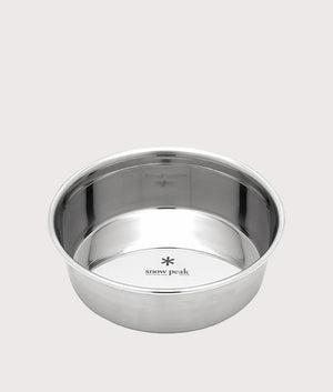 Dog Food Bowl L in silver. Stainless steel  | Snow Peak | Front shot 