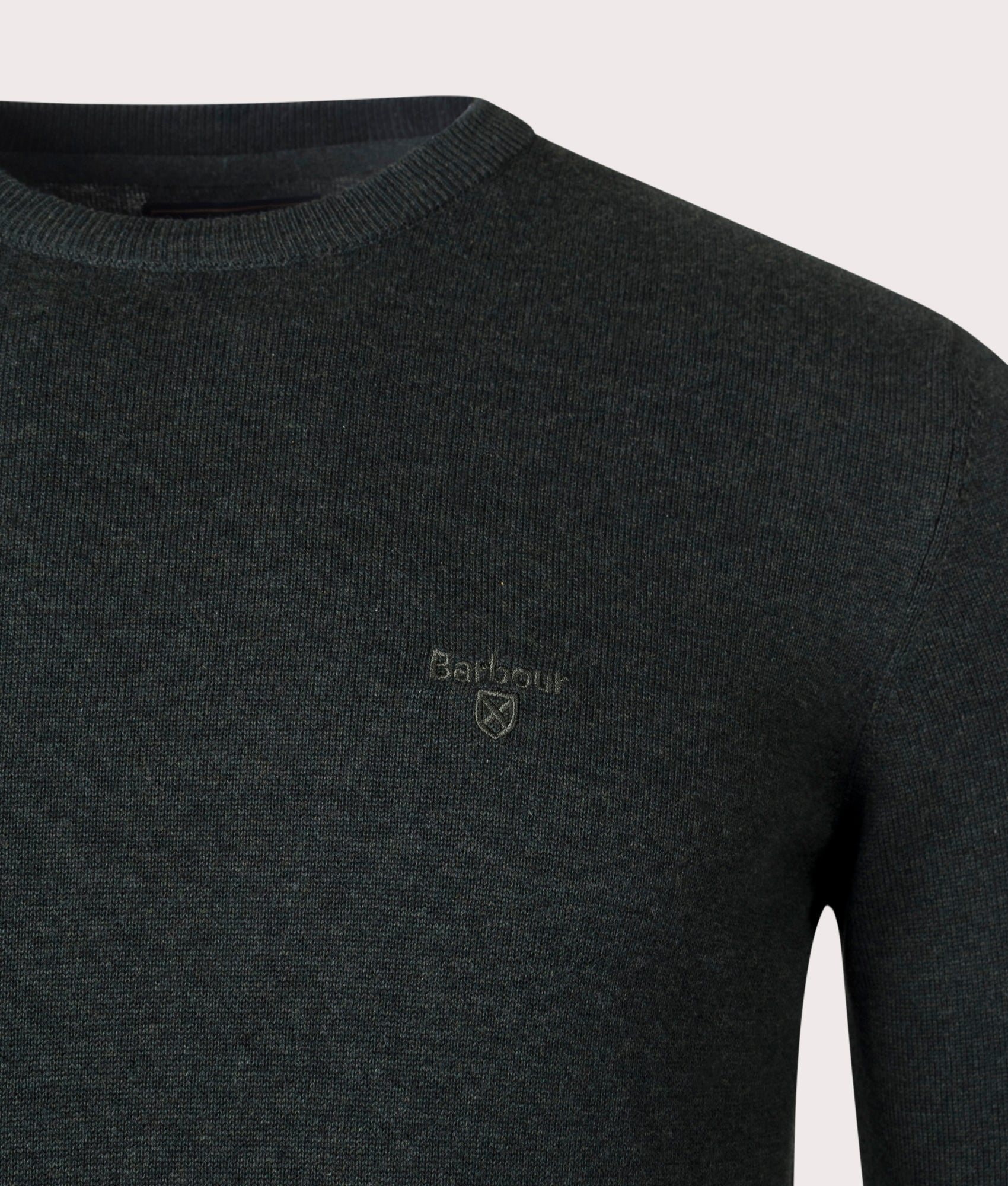 Pima-Cotton-Crew-Neck-Jumper-Green-Barbour-EQVVS-Detail
