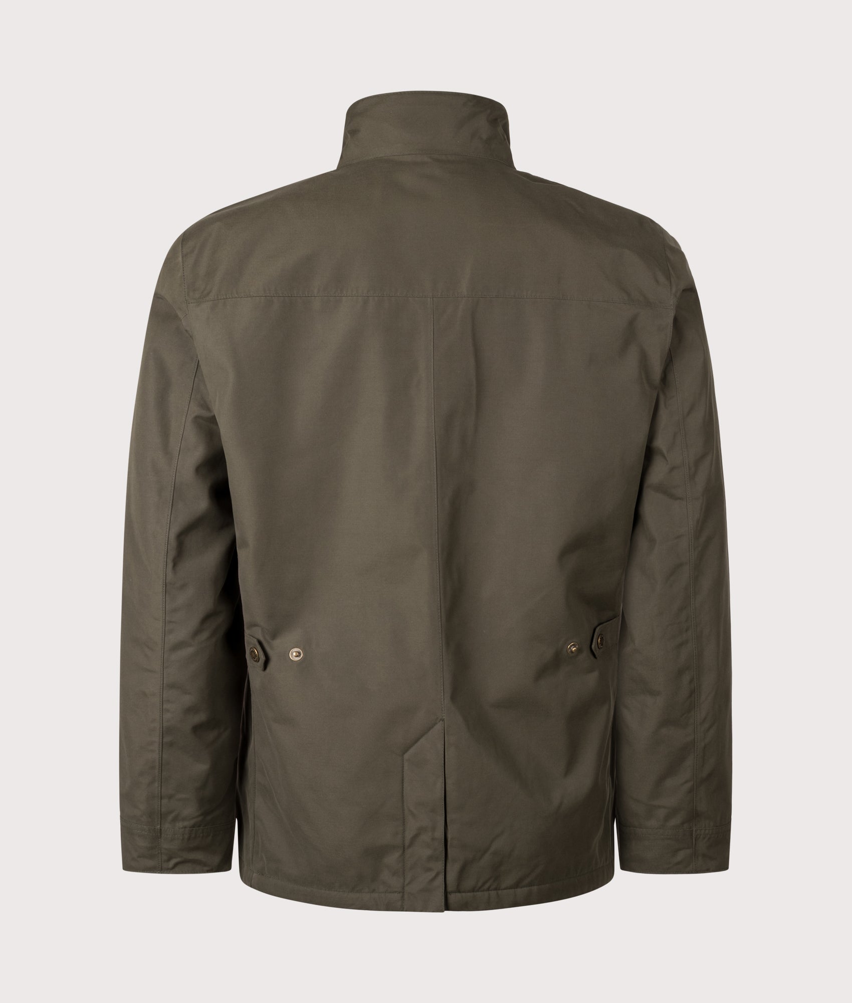Ogston Waterproof Jacket in Olive | Barbour Lifestyle | Shot at EQVVS | Back shot 