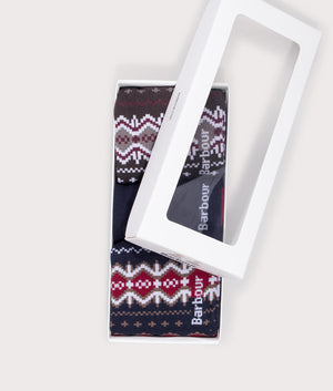 Three-Pack-of-Fairisle-Socks-Gift-Box-Cranberry/Black-Slate-Mix-Barbour-Lifestyle-EQVVS