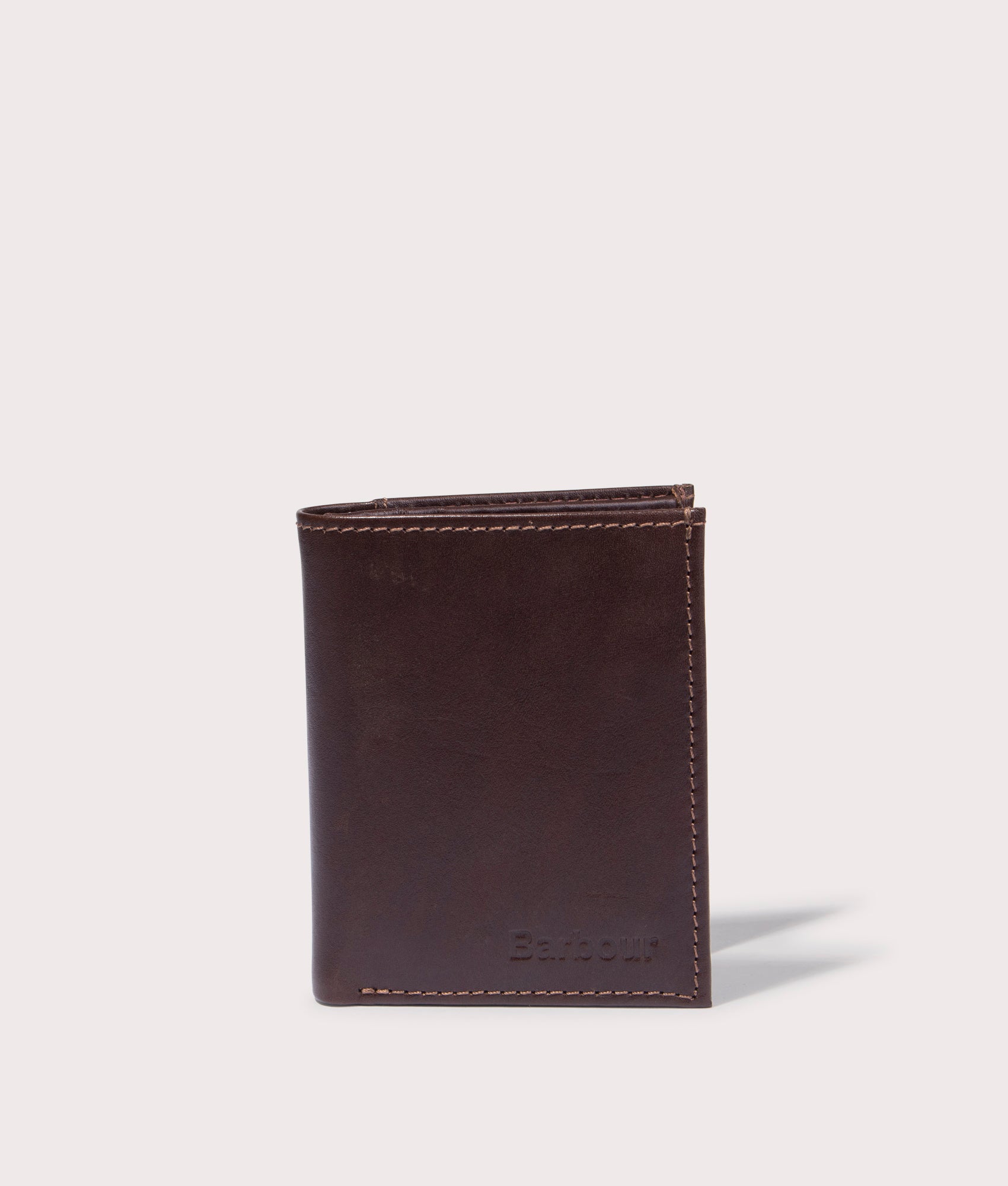 Barbour Colwell Small Billfold in Brown and Classic Tartan, 100% Leather. EQVVS Front Shot