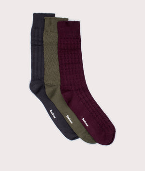 Three-Pairs-of-Cheswick-Socks-Set-Black-Slate-Tartan-Barbour-Lifestyle-EQVVS