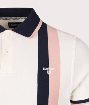 Howdon Polo Shirt in Whisper White by Barbour Lifestyle. EQVVS Deatil Shot.