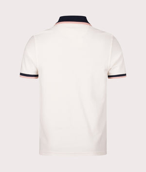 Howdon Polo Shirt in Whisper White by Barbour Lifestyle. EQVVS Back Angle Shot.