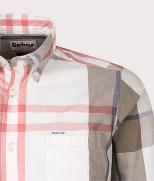 Harris Shirt in Glenmore Olive Tartan by Barbour Lifestyle. EQVVS Detail Shot.