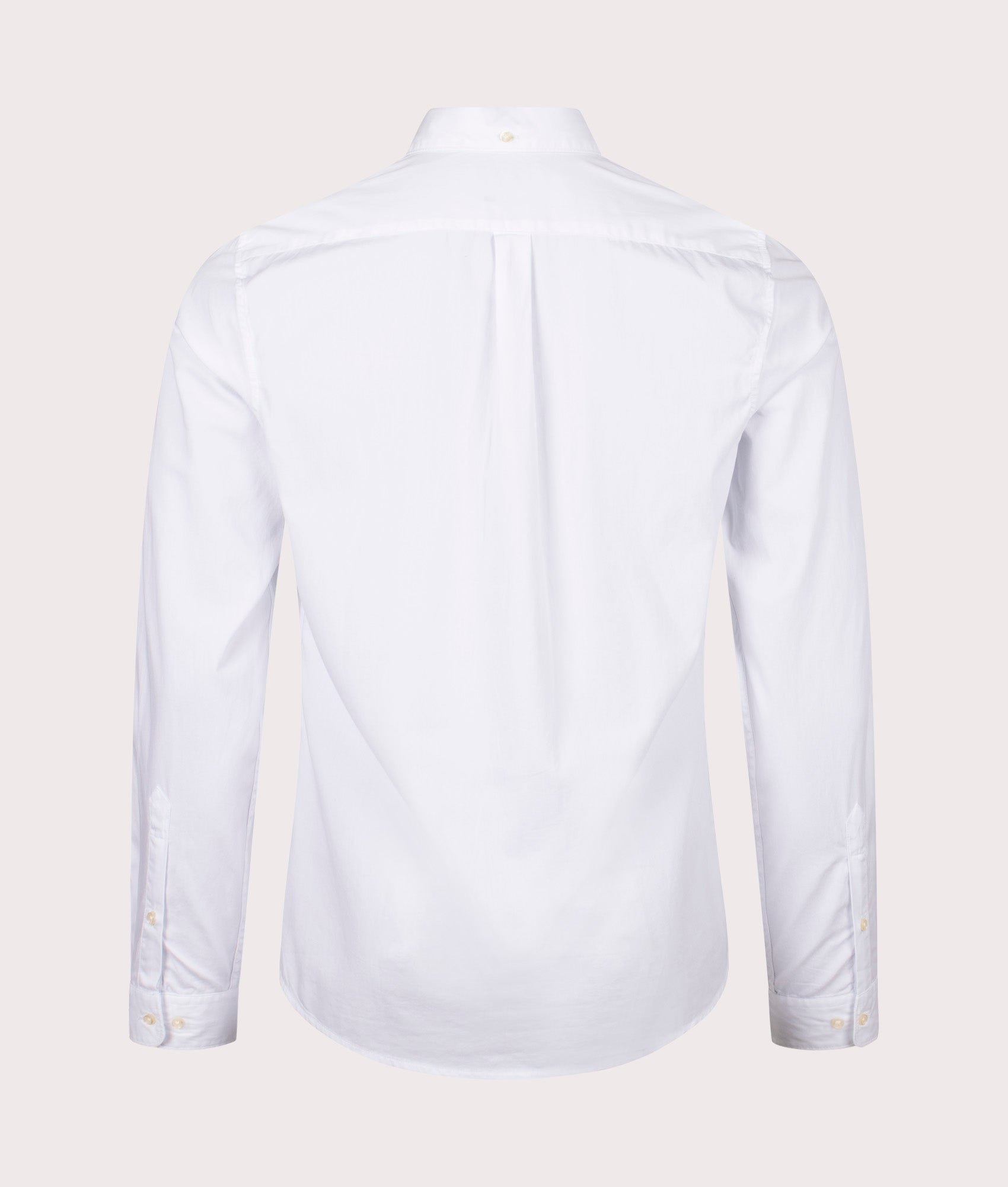 Tonal Crest Poplin Shirt in White by Barbour Lifestyle. EQVVS Back Angle Shot.
