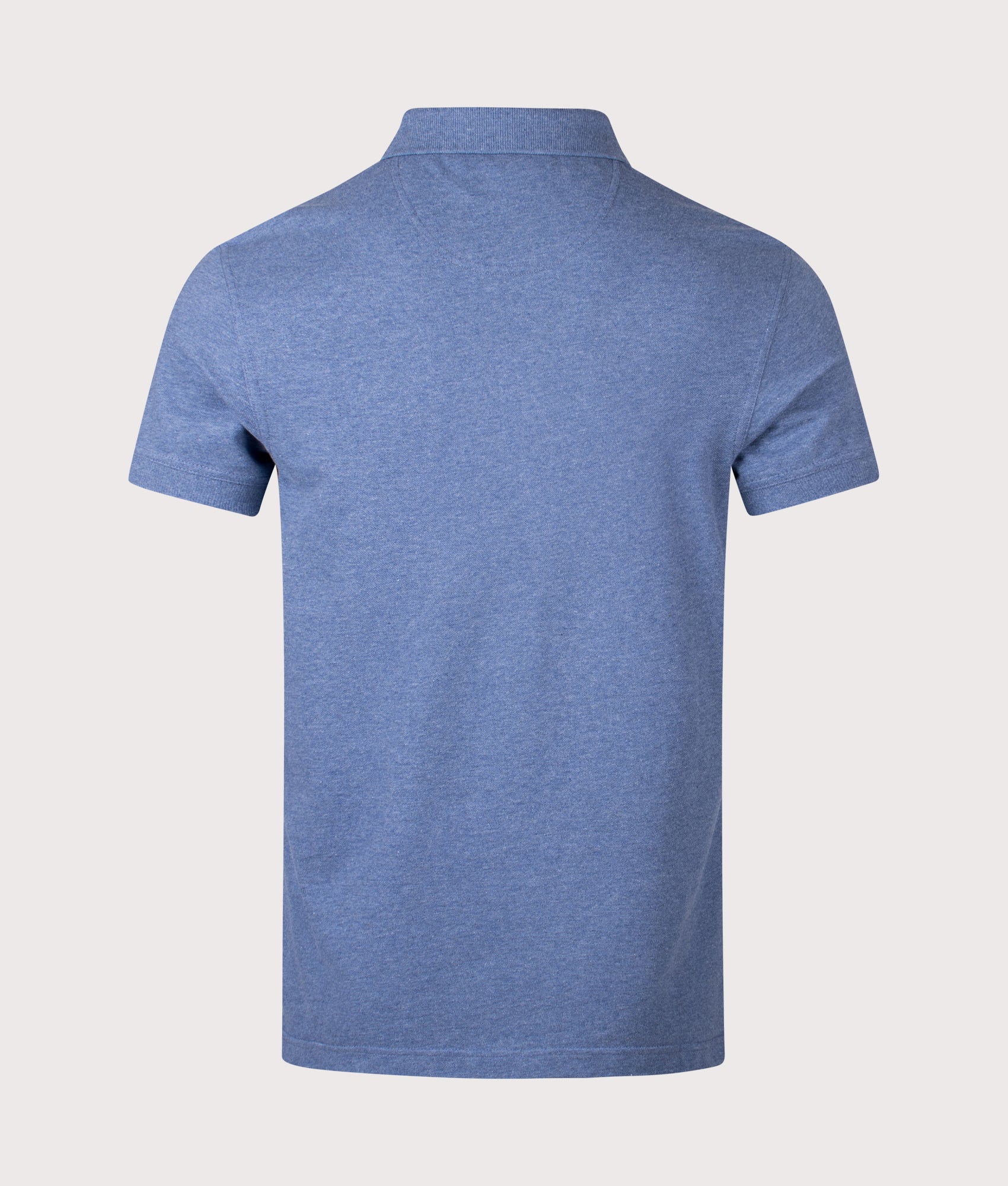 Barbour Blaine Tailored Polo Shirt in Chambray at EQVVS Menswear. Back shot.