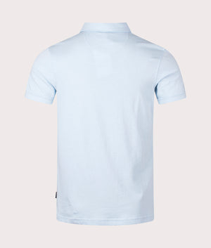 Corpatch Polo Shirt in Sky by Barbour. EQVVS Back Angle Shot.