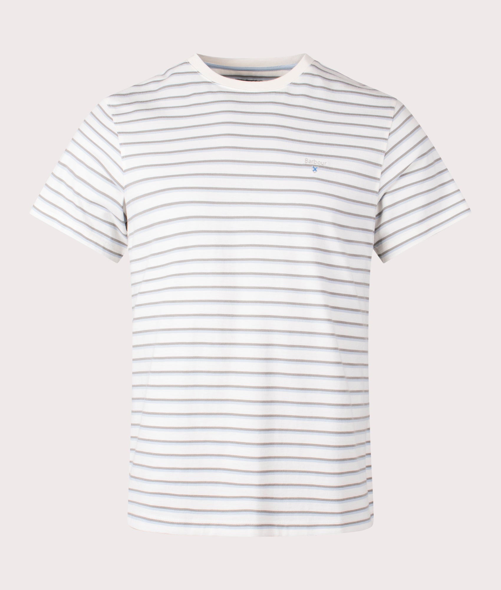 Barbour Ponte Stripe T-Shirt in BE11 Ecru  front shot at EQVVS