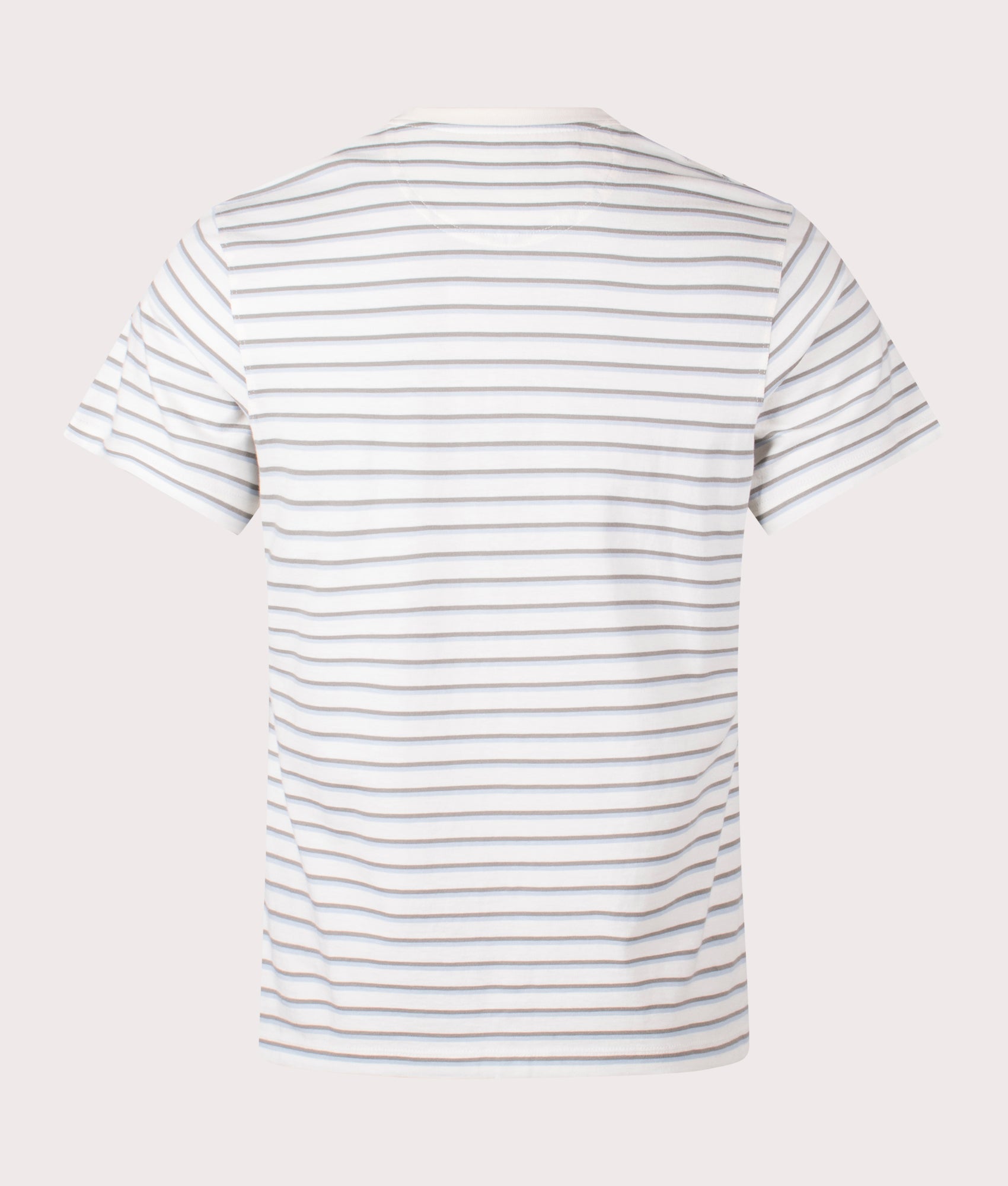 Barbour Ponte Stripe T-Shirt in BE11 Ecru back shot at EQVVS