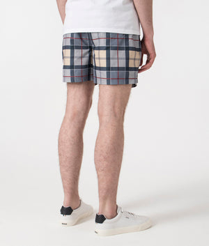 Barbour Staple Tartan Swim Shorts in Dress Tartan at EQVVS. Back Shot.