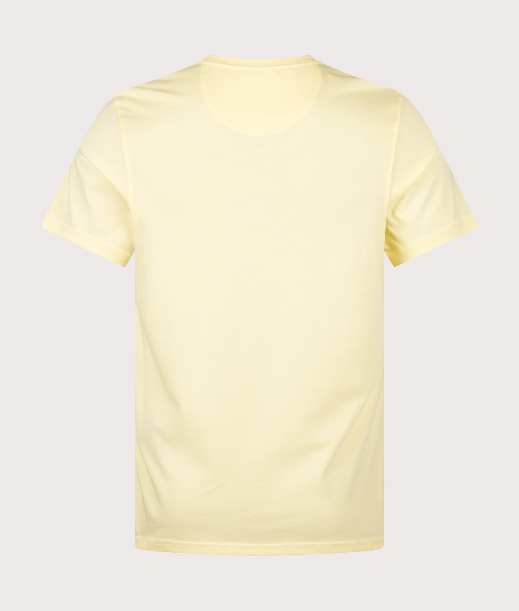 Barbour Essential Sports T-Shirt in Heritage Lemon at EQVVS Menswear. Back shot.