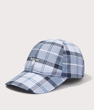 Barbour Tartan Sports Cap in Berwick Blue Angle Shot at EQVVS