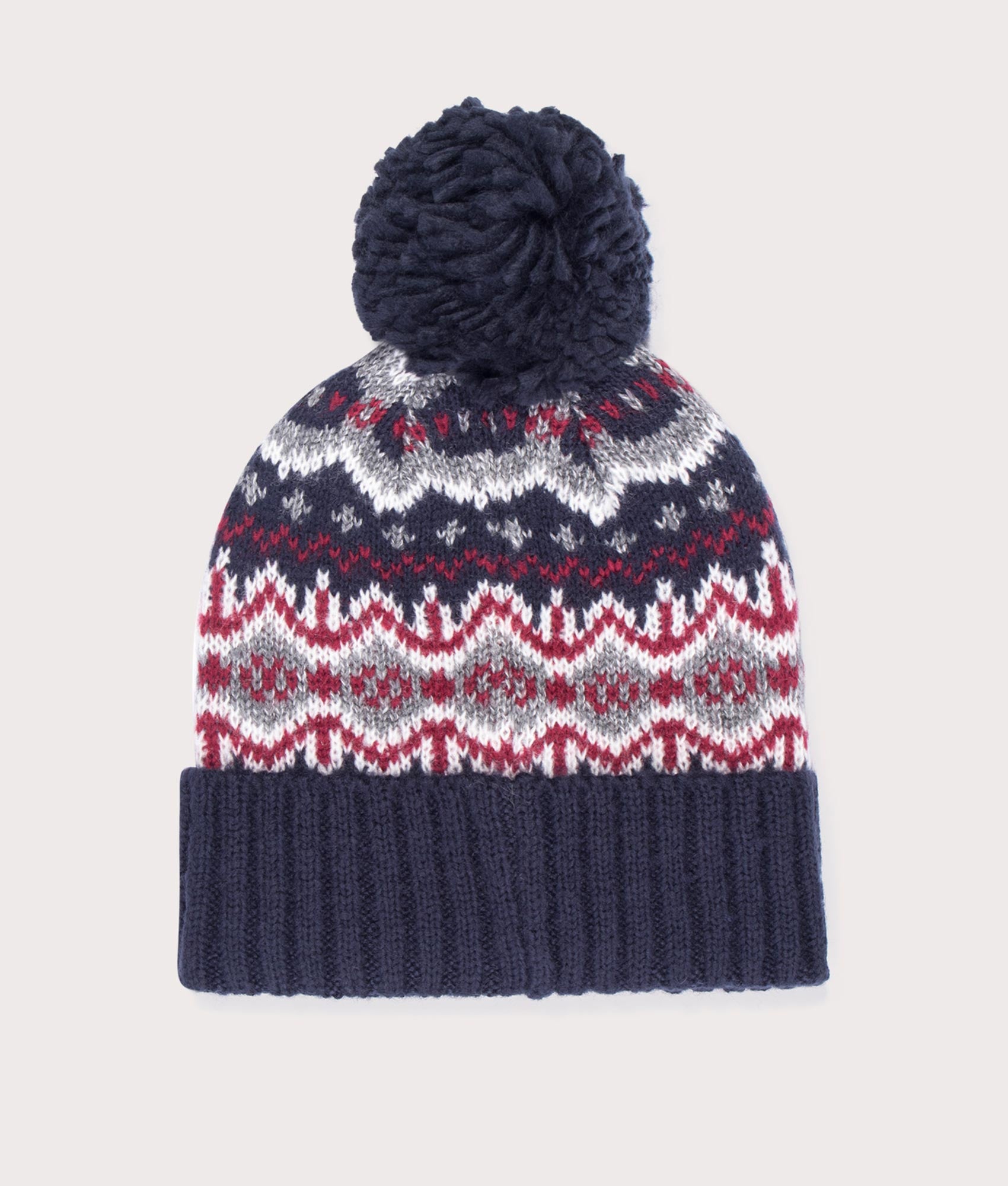Barbour Lifestyle Case Fairisle Beanie in Blue Granite. At EQVVS Menswear. Back shot.