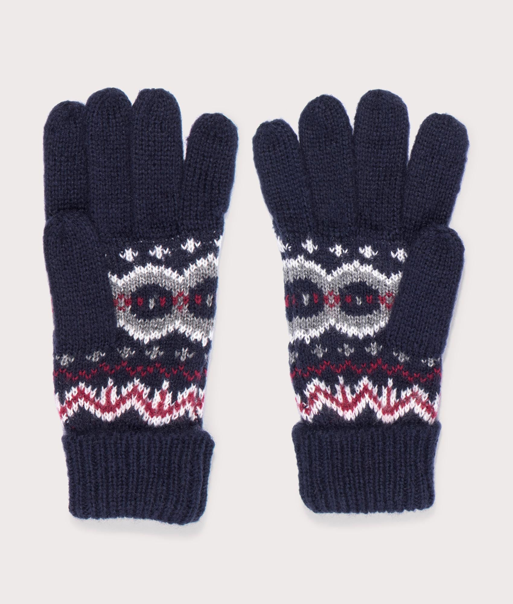 Barbour Case Fair Isle Gloves in Blue Granite. EQVVS Back Shot.