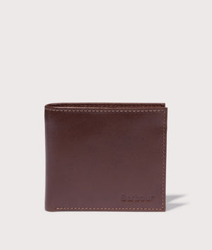 Colwell Leather Billfold Wallet by Barbour in Black/Classic. Shot by EQVVS. Front shot II.