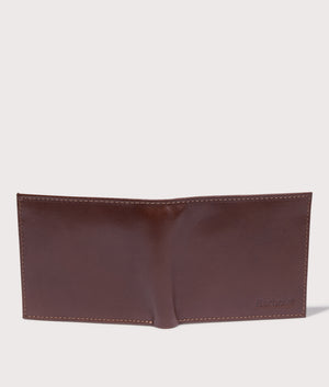 Colwell Leather Billfold Wallet by Barbour in Black/Classic. Shot by EQVVS. Back shot.