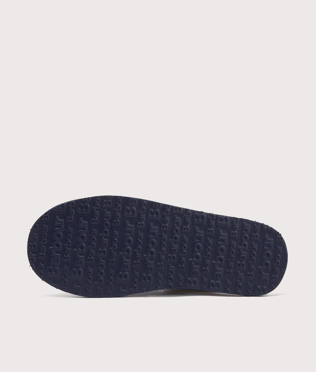 Barbour Lifestyle Everitt Mule Slippers in Navy at EQVVS Menswear. Tread shot.