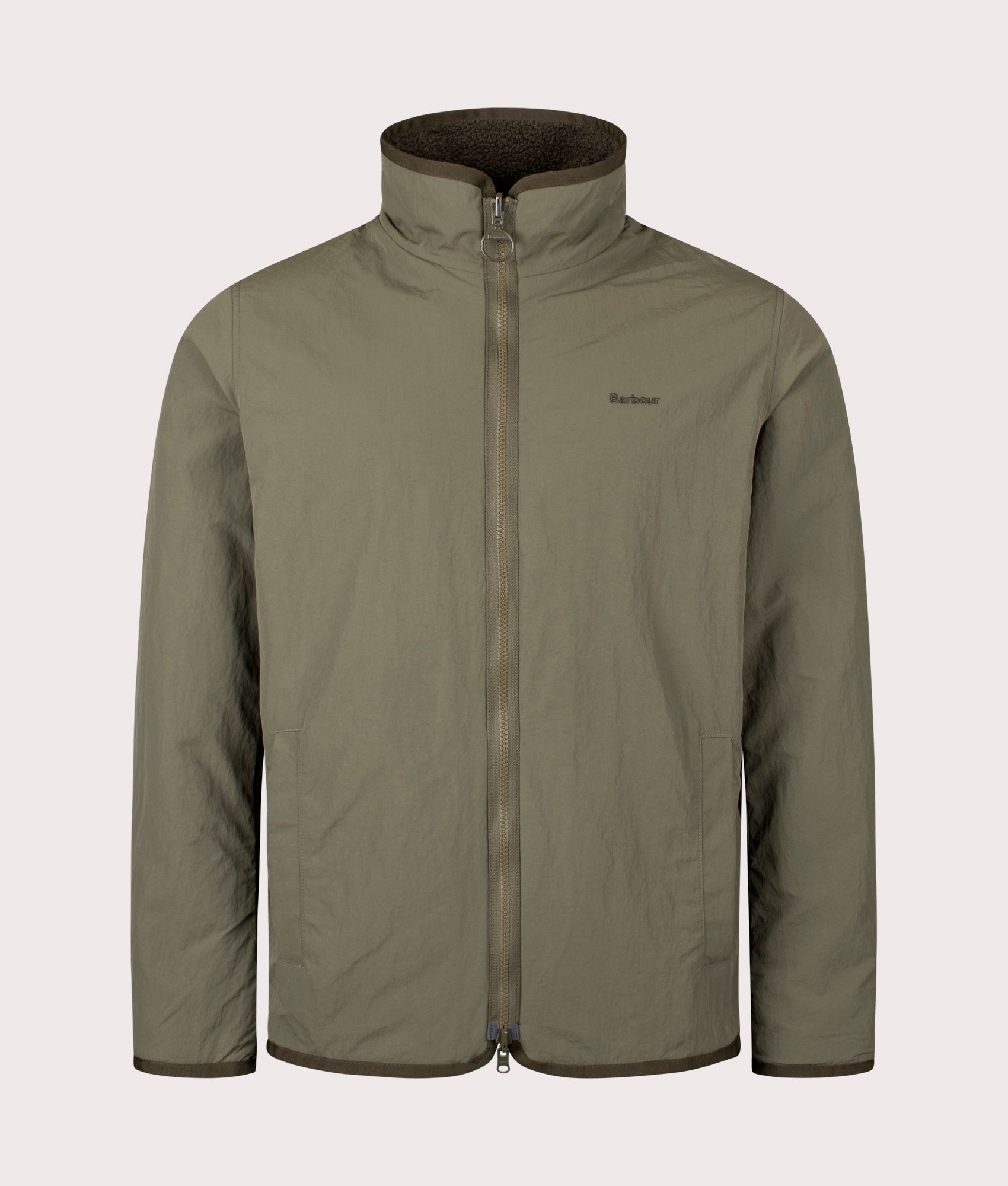 Reversible Fleece Jacket by Barbour in Fern. Shot by EQVVS. Front shot.