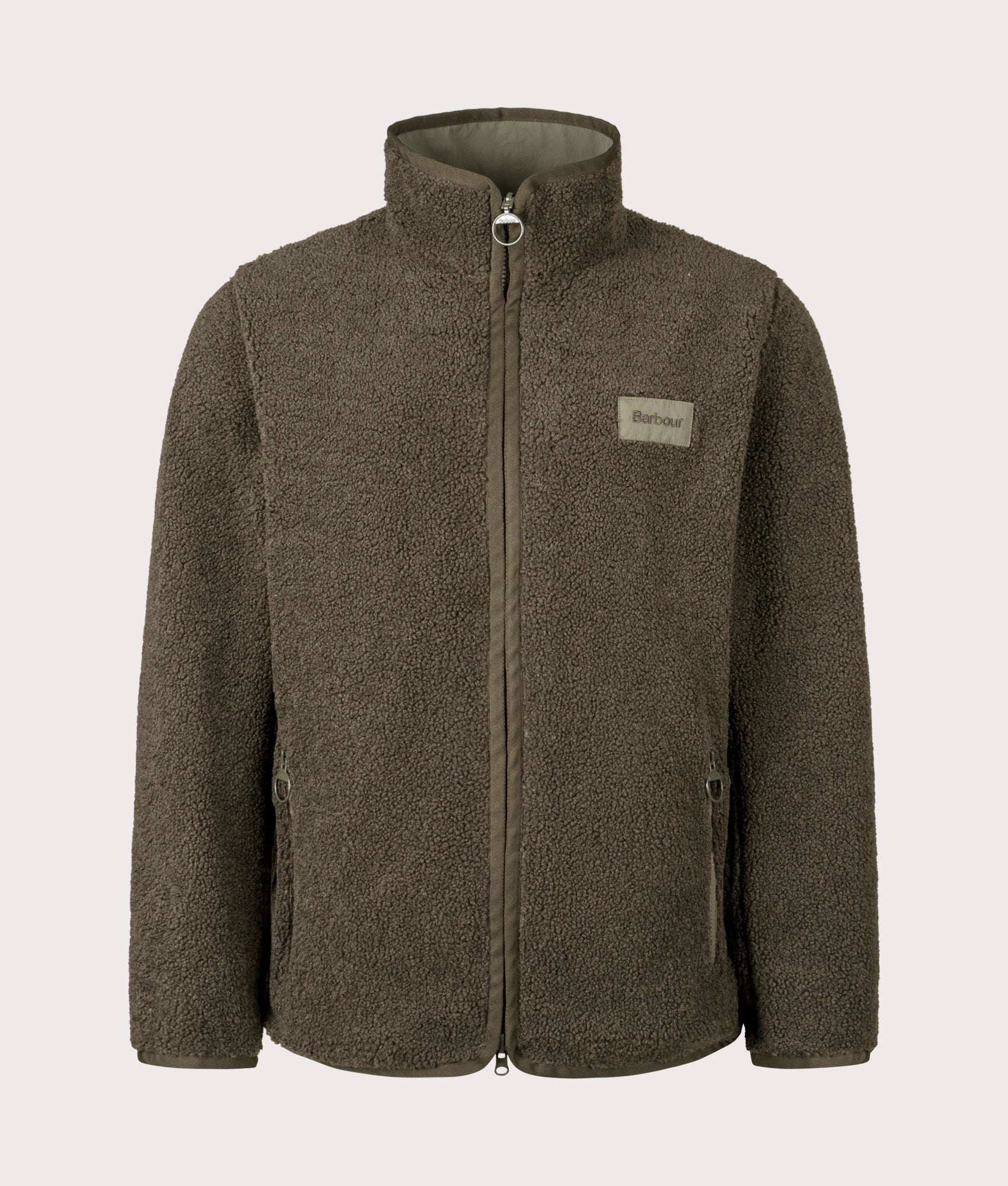 Reversible Fleece Jacket by Barbour in Fern. Shot by EQVVS. Front internal shot.