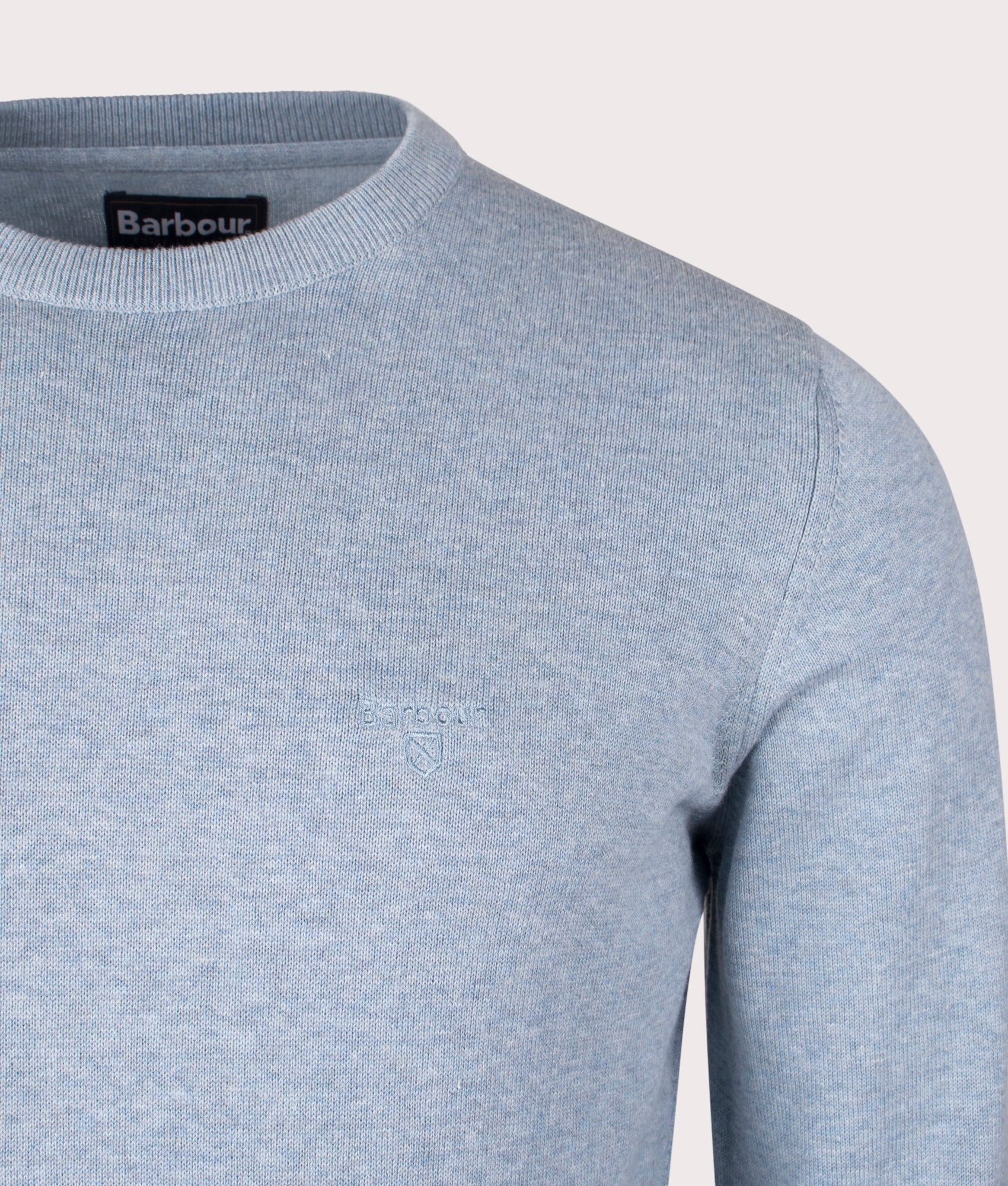 Barbour Pima Cotton Sweatshirt for men in Mineral Blue at EQVVS Front Close Up  Shot