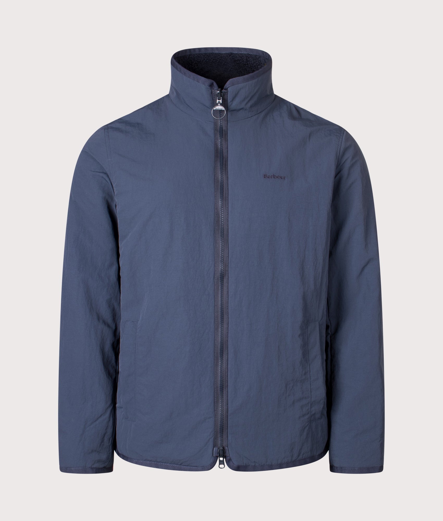 Reversible Fleece Jacket in Navy | Barbour Lifestyle | Shot at EQVVS | Front outer shot