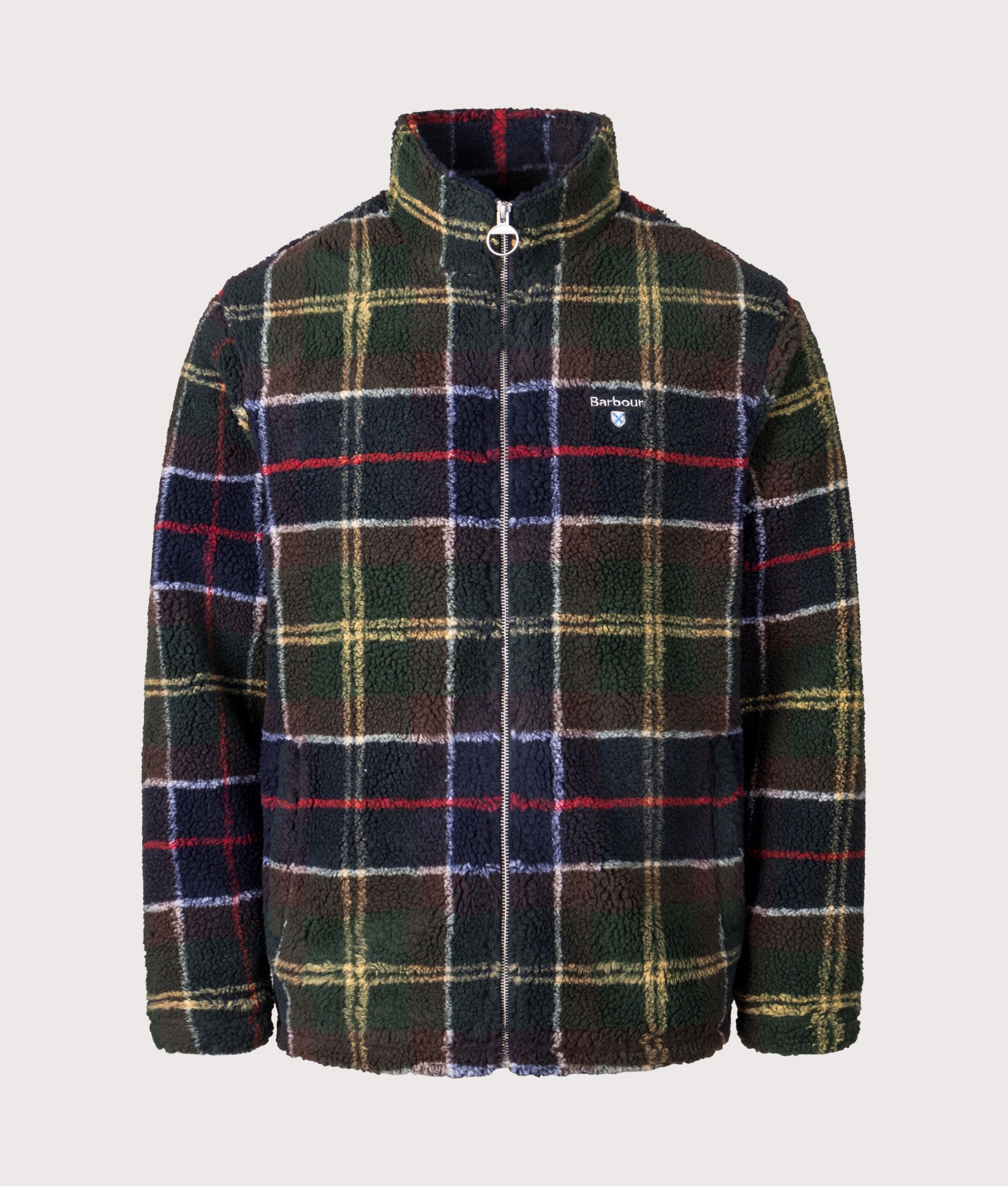 Tartan Fleece Zip Through Jacket in Classic Tartan | Barbour Lifestyle | Shot at EQVVS | Front shot 