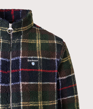 Tartan Fleece Zip Through Jacket in Classic Tartan | Barbour Lifestyle | Shot at EQVVS | Front detail shot 