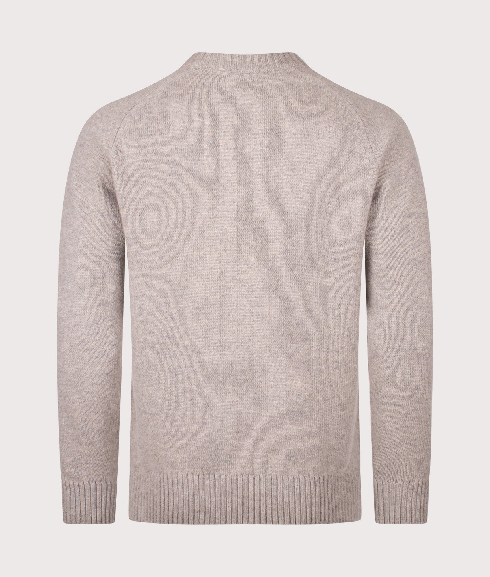 Grangetown Crew Neck Jumper in Light Grey | Barbour Lifestyle | EQVVS | Back shot 