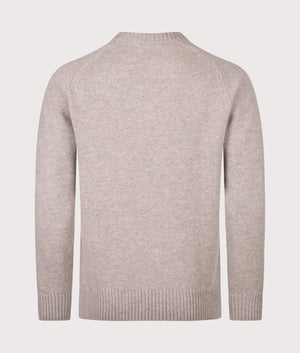 Grangetown Crew Neck Jumper in Light Grey | Barbour Lifestyle | EQVVS | Back shot 
