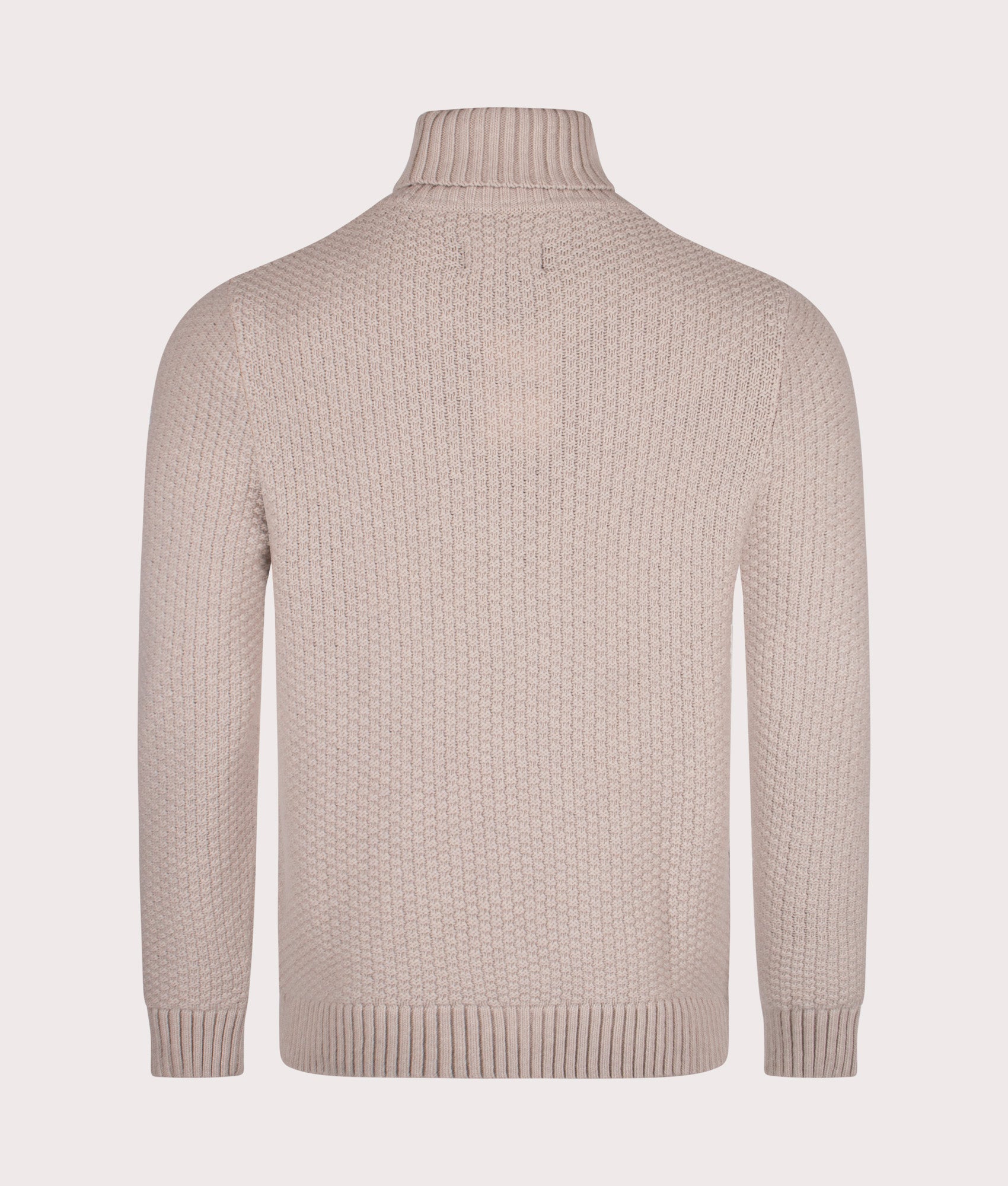 Barbour Lifestyle Daleside Roll Neck Knitted Jumper in Chalk Marl, 100% Wool. At EQVVS Menswear. Back shot