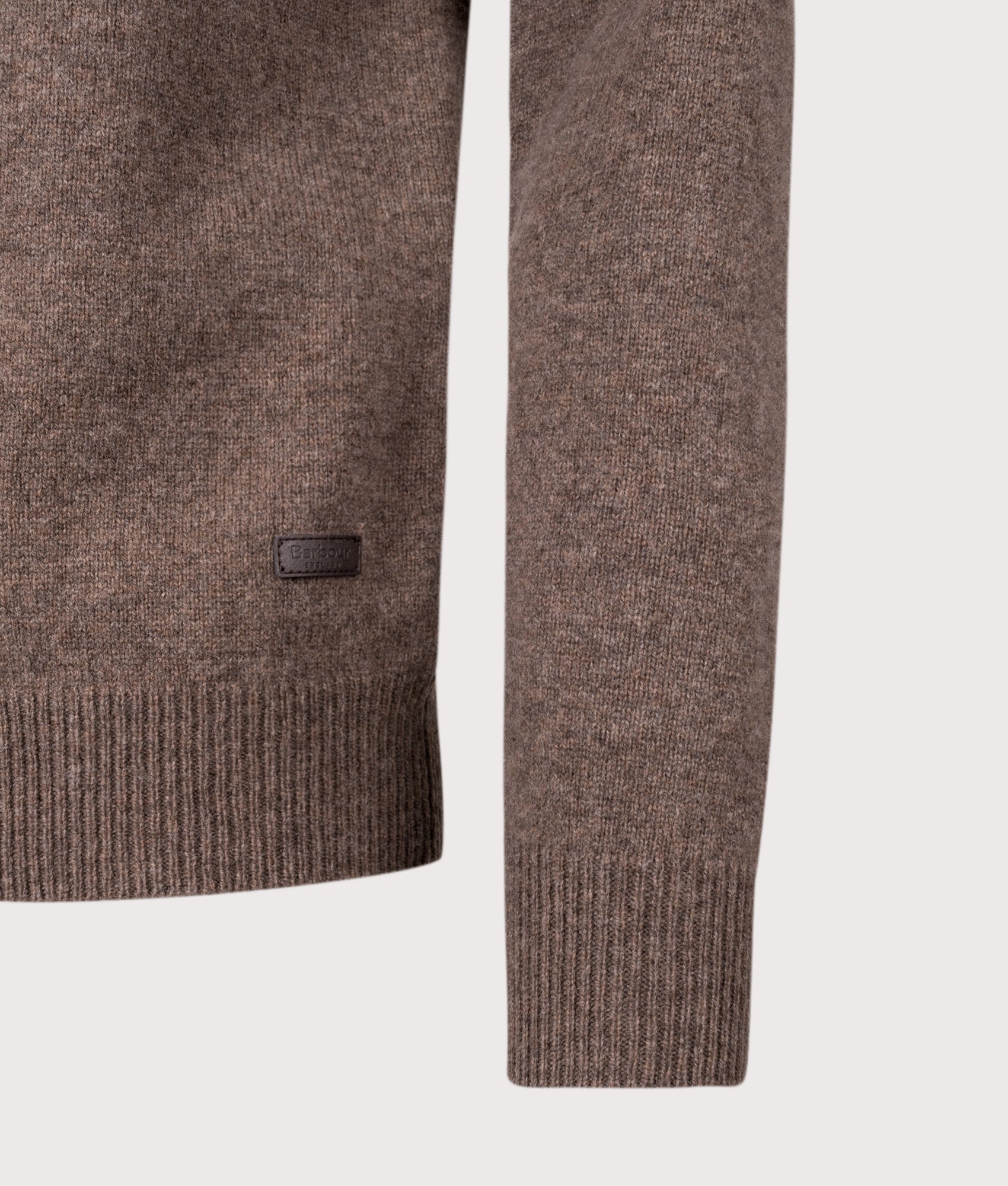 Patch Half Zip Jacket in Dark Stone | Barbour Lifestyle | Shot at EQVVS | Front hem detail shot