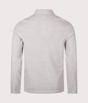 Blaine Tailored Long Sleeve Polo Shirt in Grey Marl | Barbour Lifestyle | Shot at EQVVS | Back shot 