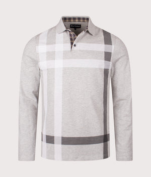 Blaine Tailored Long Sleeve Polo Shirt in Grey Marl | Barbour Lifestyle | Shot at EQVVS | Front shot