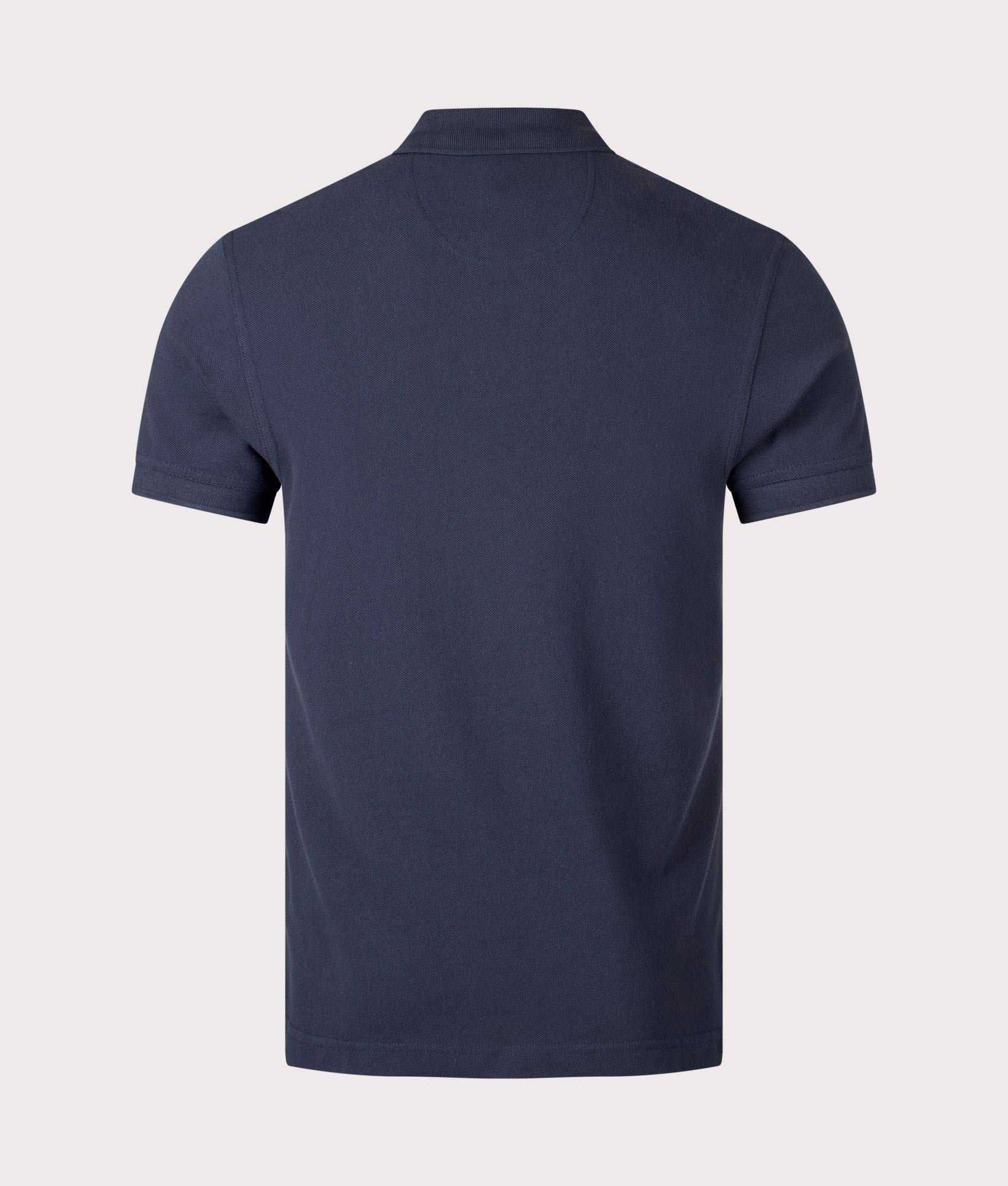 Tartan Pique Polo Shirt in Sapphire Navy by Barbour Lifestyle. EQVVS Shot.