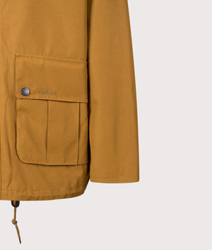 Re-Engineered Hooded Wading Spey Jacket in Bronze Brown | Barbour Lifestyle | Shot at EQVVS | Front detail shot 