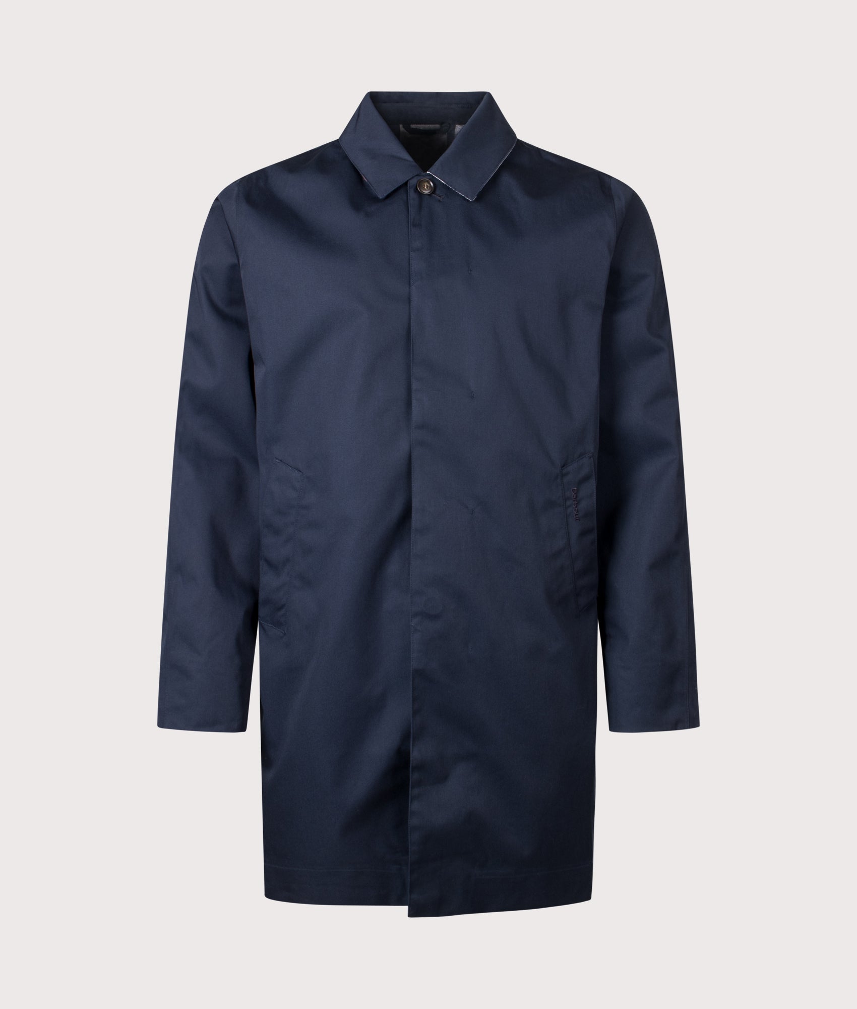 Lorden Waterproof Mac in Navy | Barbour Lifestyle | Shot at EQVVS | Front shot 