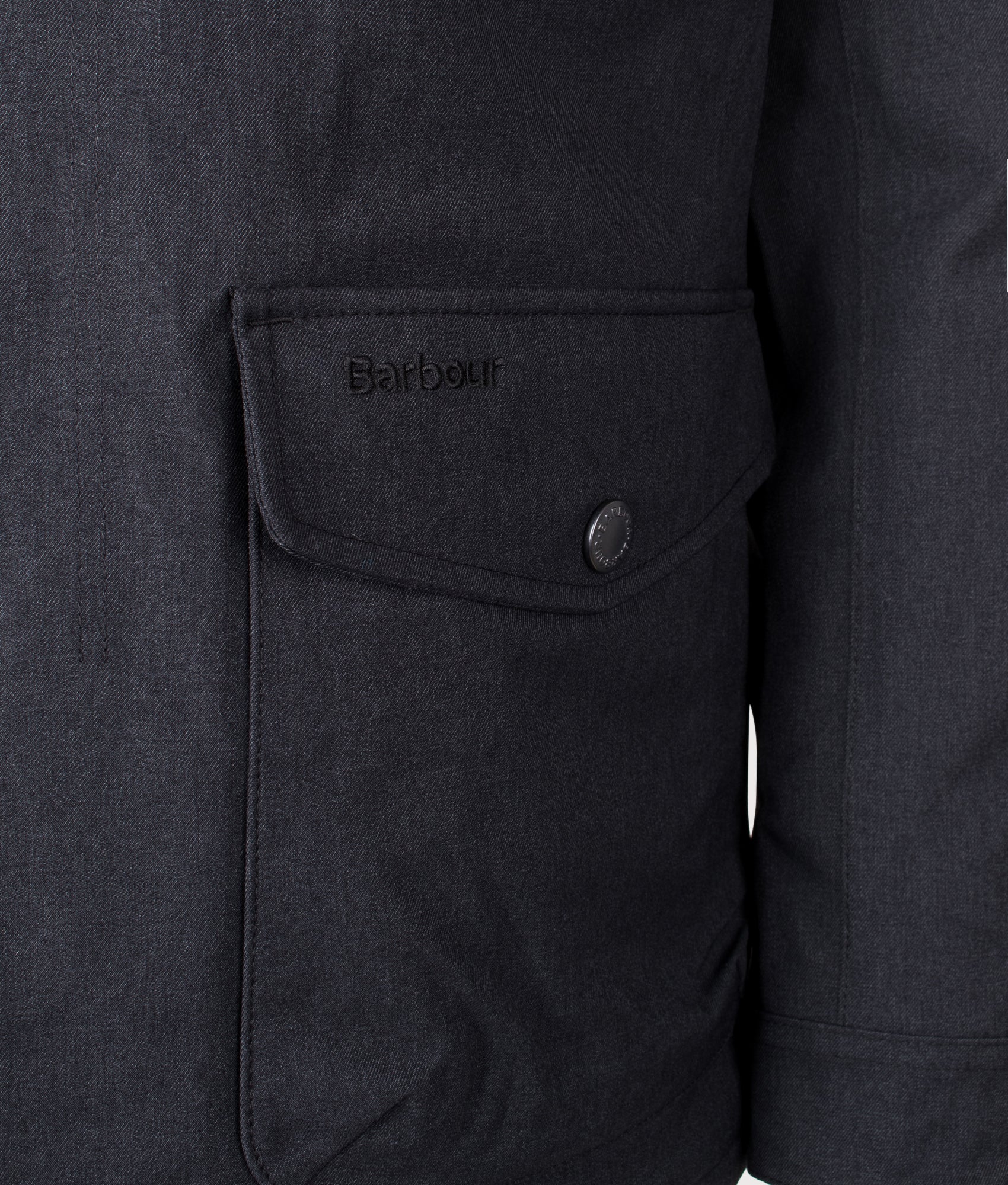 Winter Ogston Waterproof Jacket in Black | Barbour Lifestyle | EQVVS | Detail shot 