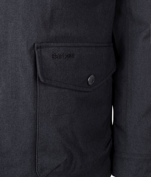 Winter Ogston Waterproof Jacket in Black | Barbour Lifestyle | EQVVS | Detail shot 