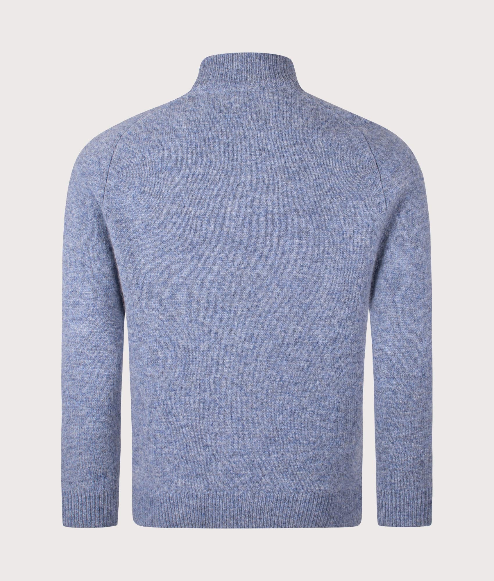 Talder Zip Through Jumper in Blue Stone | 100% Lambswool | Barbour Lifestyle | EQVVS |  Back shot 