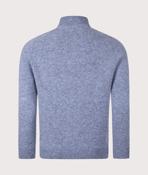Talder Zip Through Jumper in Blue Stone | 100% Lambswool | Barbour Lifestyle | EQVVS |  Back shot 