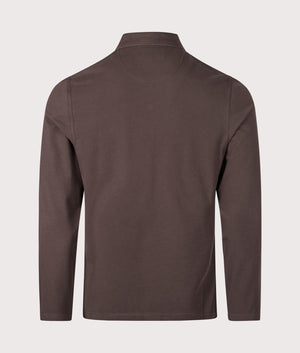 Blaine Tailored Long Sleeve Polo Shirt in Dark Oakway | 100% Cotton| Barbour Lifestyle | EQVVS | Back shot 