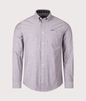 Marsden Tailored Oxford Shirt in Dark Oak | Barbour Lifestyle | EQVVS | Front shot 