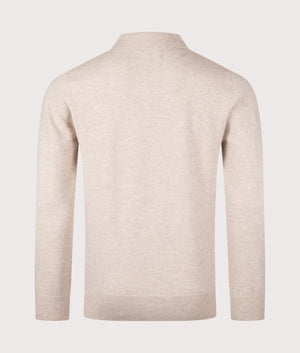 Hutherston Knitted Long Sleeve Polo Shirt in Mist Marl | 100% Wool | Barbour Lifestyle | EQVVS | Back shot 