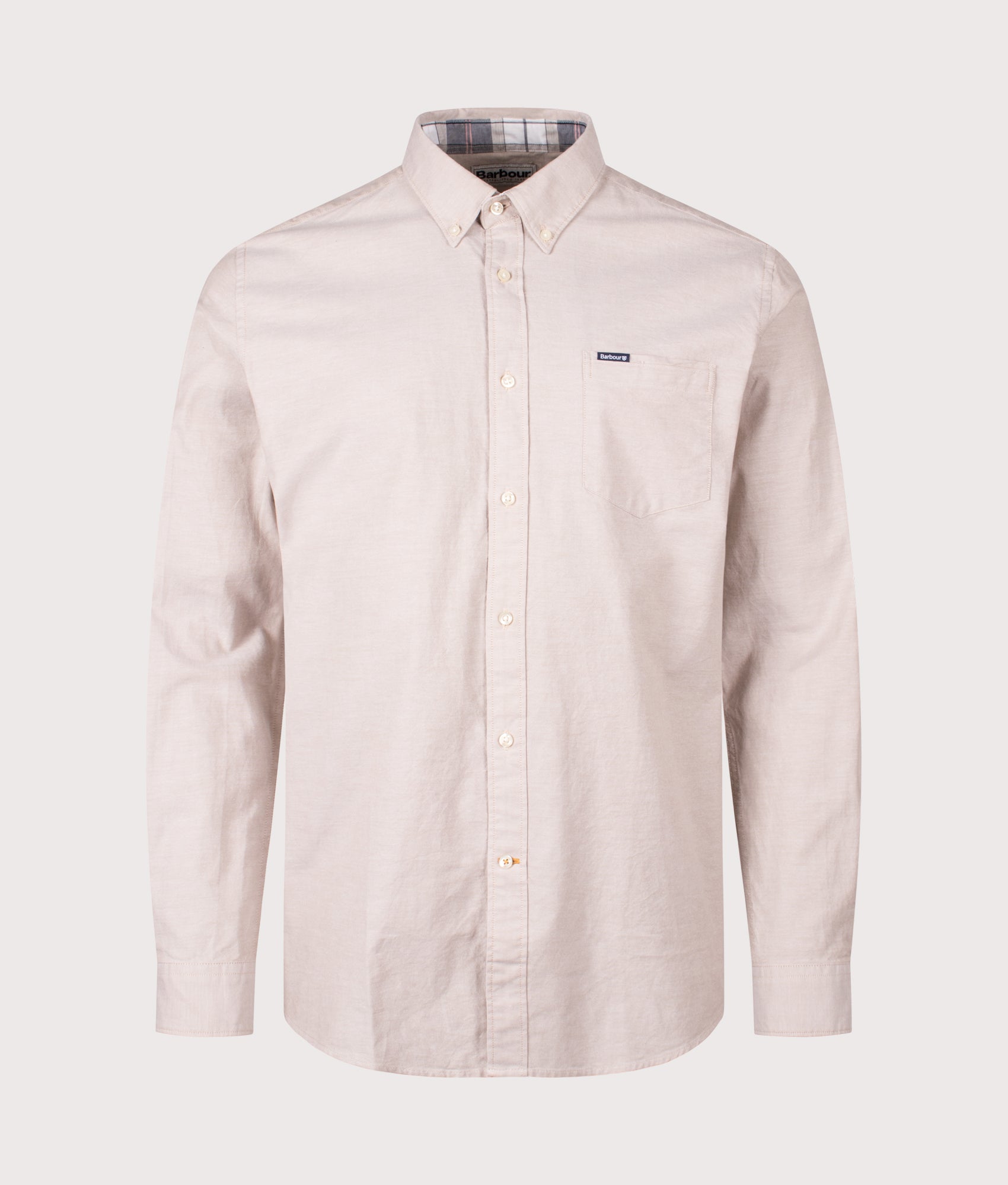 Marsden Tailored Oxford Shirt in Washed Stone | Barbour Lifestyle | EQVVS | Front shot 