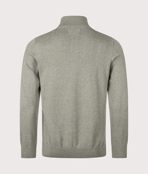 Quarter Zip Cotton Knit in Thyme | Barbour Lifestyle | EQVVS | Back shot 