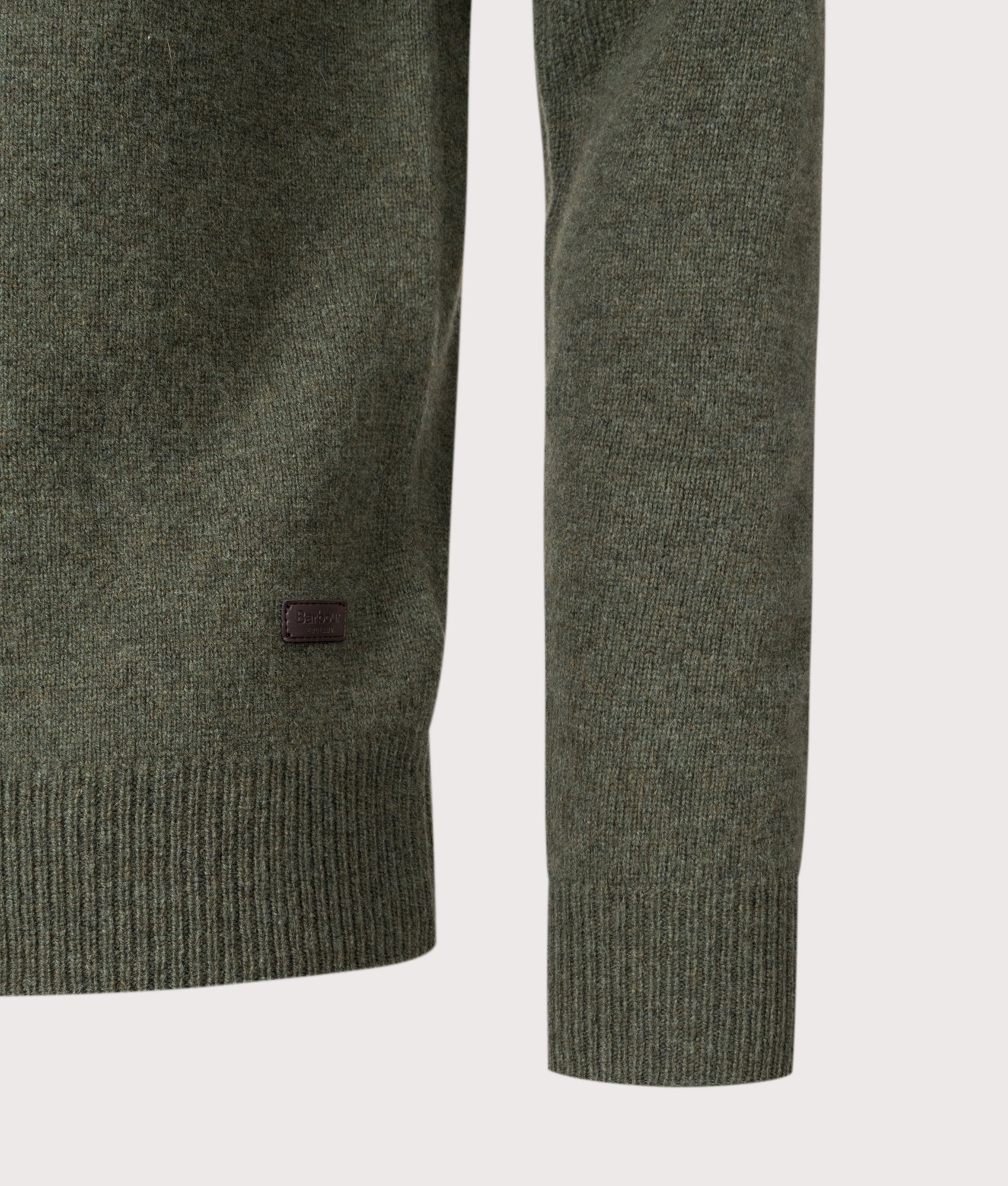 Patch Half Zip Jacket in Dark Stone | Barbour Lifestyle | Shot at EQVVS | Front detail hem shot