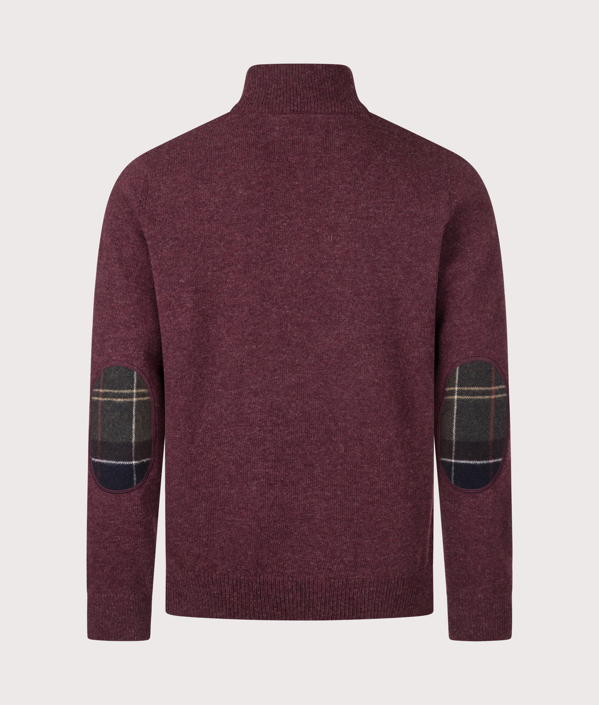 Barbour Lifestyle Regular Fit Holden Quarter Zip Jumper in Ruby Marl at EQVVS Menswear. Back shot.