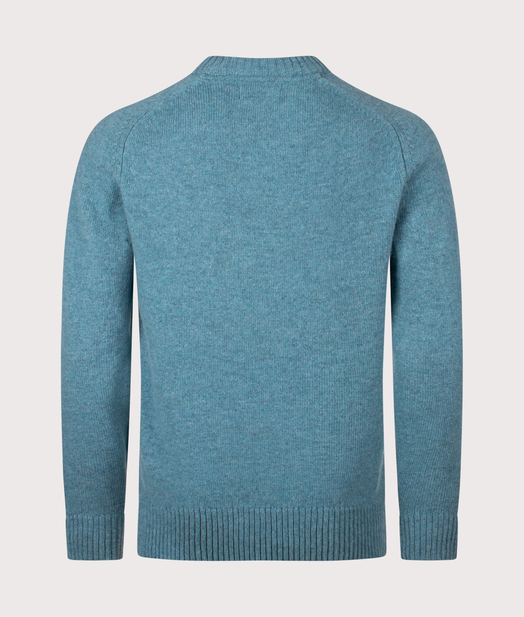 Grangetown Crew Neck Jumper in Stone Blue | 100% Wool | Barbour Lifestyle | EQVVS | Back shot 