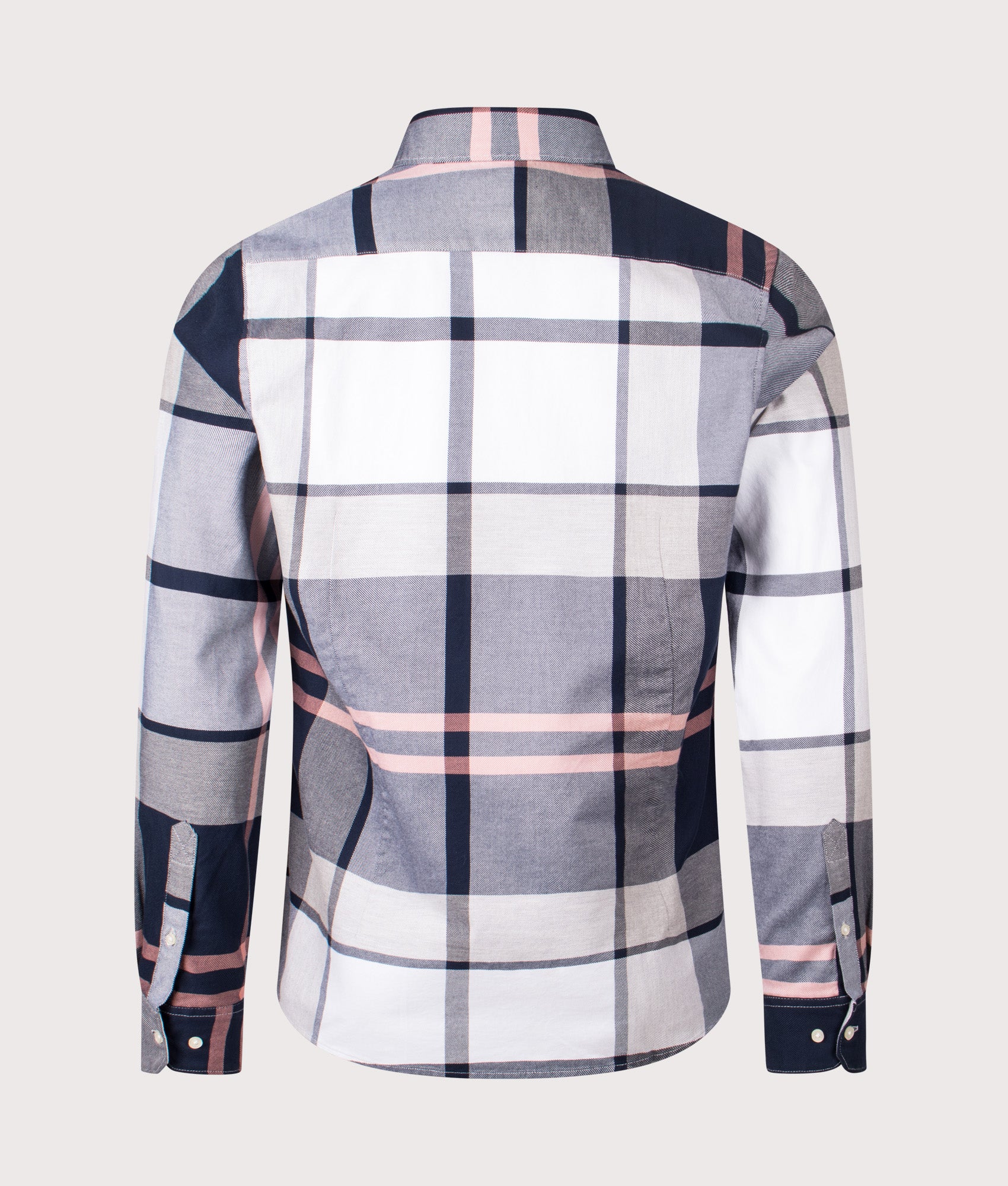 Dunoon Tailored Tartan Shirt in River Stone Tartan | Barbour Lifestyle | Shot at EQVVS | Back shot 